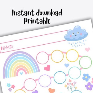 Rainbow Reward Chart, Potty Training Chart Download, Printable Reward ...