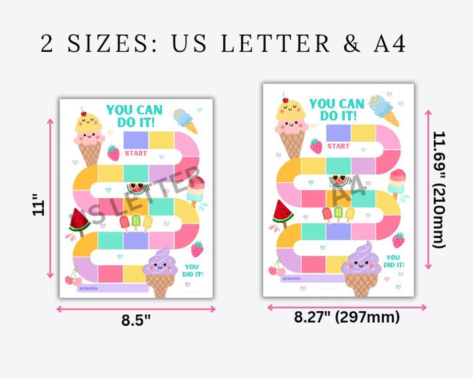 Ice Cream Reward Chart Printable, Kids Behavior Sticker Chart, Habit ...