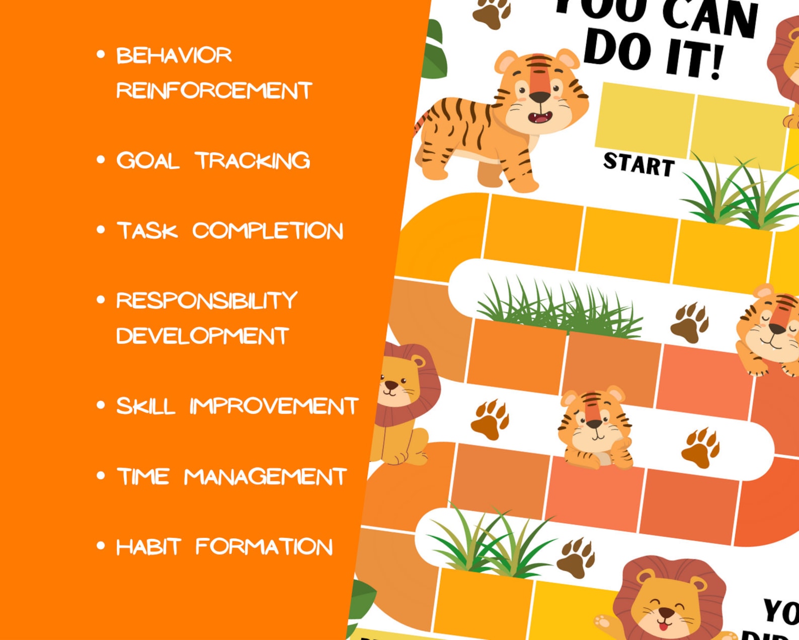 Tiger Chart Examples Lion & Tiger Reward Chart: Kids Behavior Tracker (PDF) - Etsy