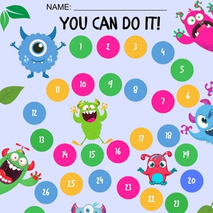 Monster Reward Chart Printable Reward Chart Kids Reward - Etsy
