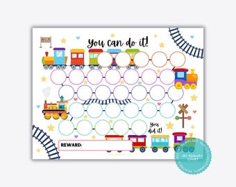 Train Reward Chart, Train Sticker Chart, Reward Chart Kids, Behavior Chart, Train Potty Chart, Potty Training Chart, Printable Rewards