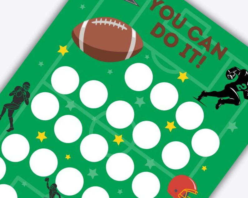 Football Reward Chart Printable, Sport Reward Chart, Football Sticker