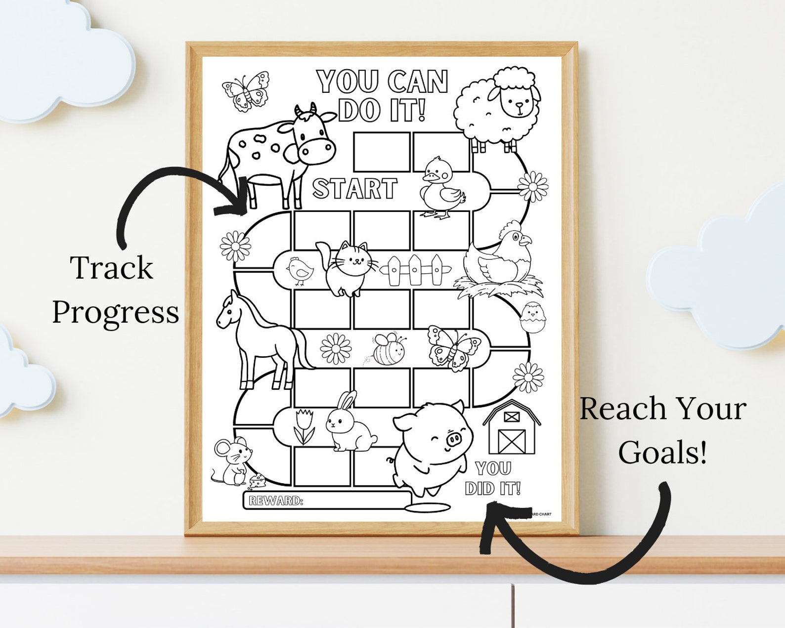 Printable Coloring Reward Chart Bundle: Kids' Habit Tracker (digital ...