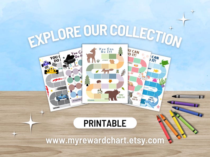 Kids Reward Chart, Printable Zoo Animal Potty Training US Letter Digital Download image 6