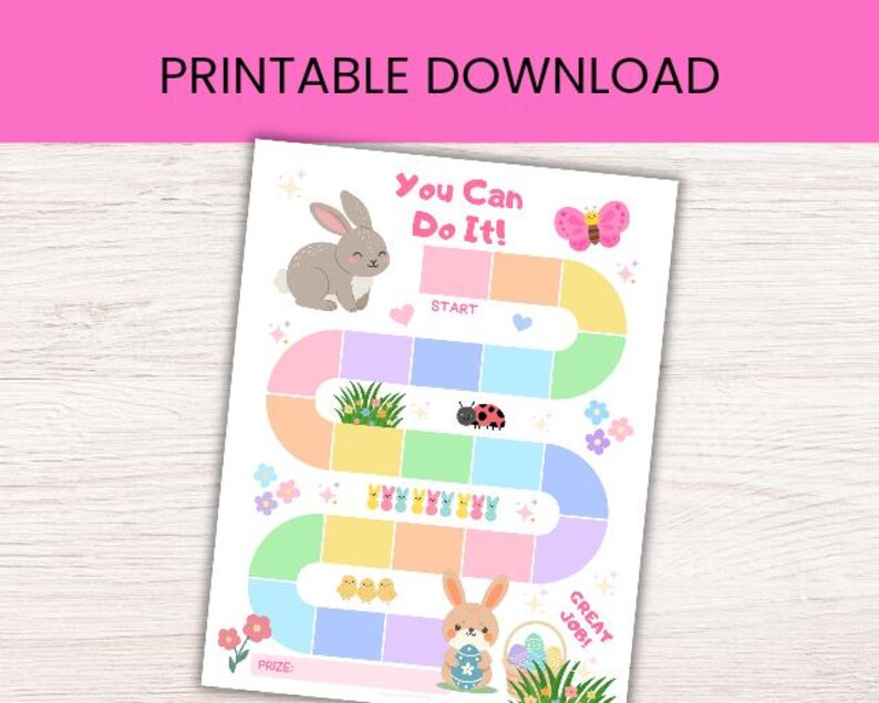 Easter Bunny Reward Chart Printable for Kids & Toddlers, Potty Training ...