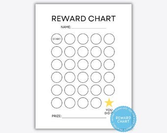 Printable Reward Chart, Kids Habit Tracker (PDF, JPG, PNG)