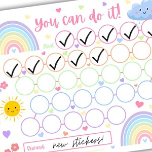 Rainbow Reward Chart, Potty Training Chart Download, Printable Reward ...