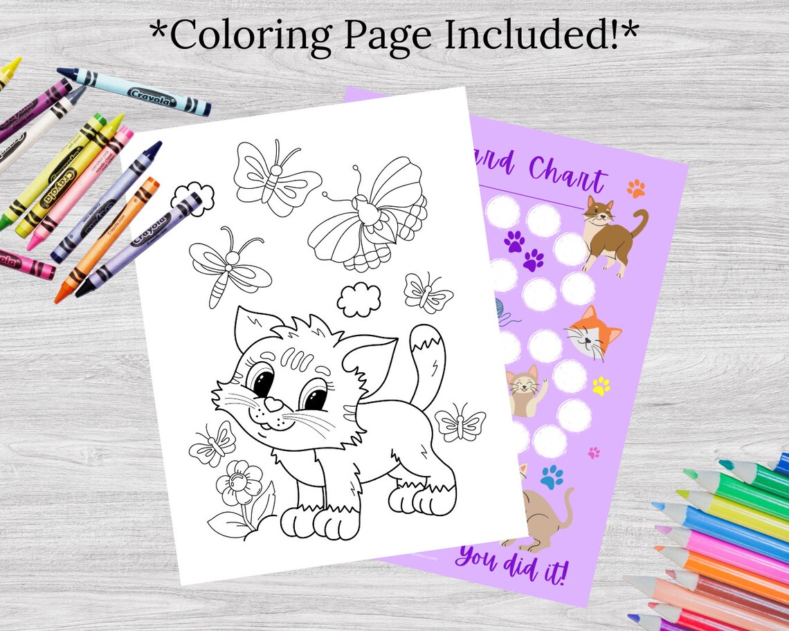 Cat Reward Chart: Printable Behavior & Potty Training Chart (PDF) - Etsy