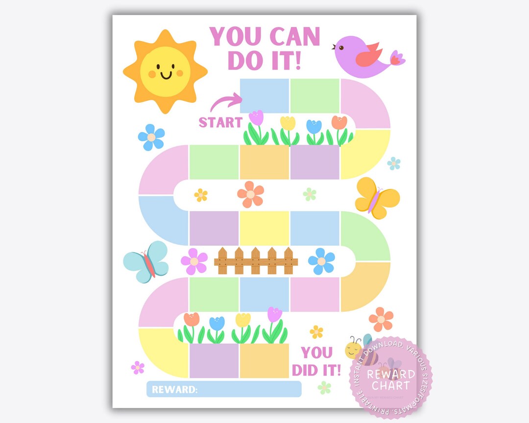 Reward Chart Printable, Kids Reward Chart, Spring Reward Chart, Potty ...