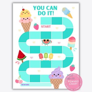 Stickergrafiek ijs, grafiek zomerbeloning, grafiek gedrag ijslolly, Preschool Habit Tracker, grafiek zindelijkheidstraining, beloningsgrafiek kinderen
