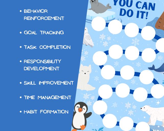 Arctic Animal Reward Chart, Winter Sticker Chart, Toddler Potty ...