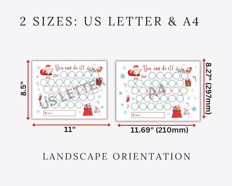 Christmas Reward Chart Printable: Santa Sticker Chart (PDF) - Etsy