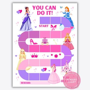Beloningstabel prinses, stickerkaart, gedragskaart, zindelijkheidstraining, sterrenkaart, gewoontetracker, karweikaart, afdrukbaar klaslokaal