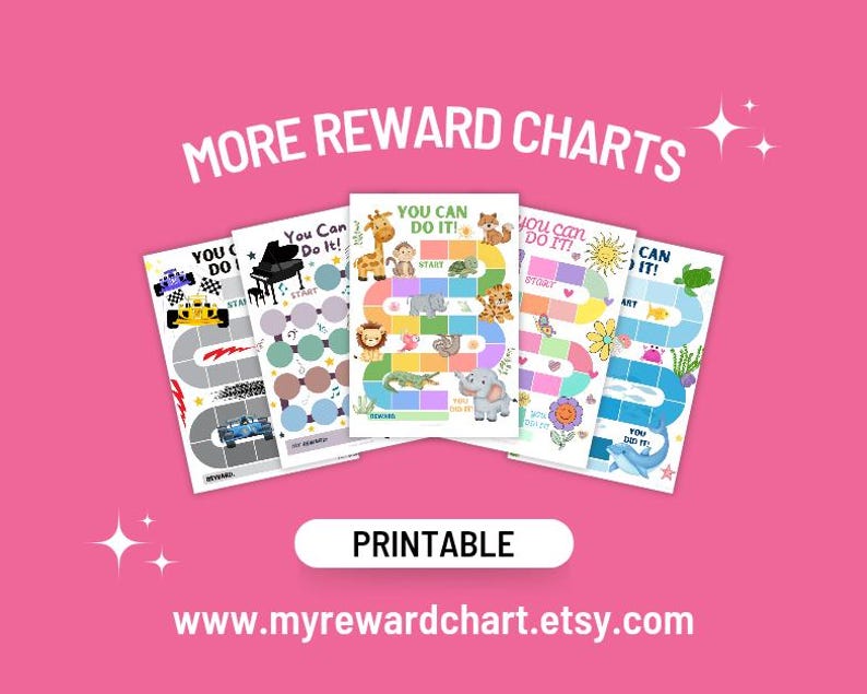 Heart Reward Chart: Girl's Habit Tracker, Potty Training (PDF) - Etsy