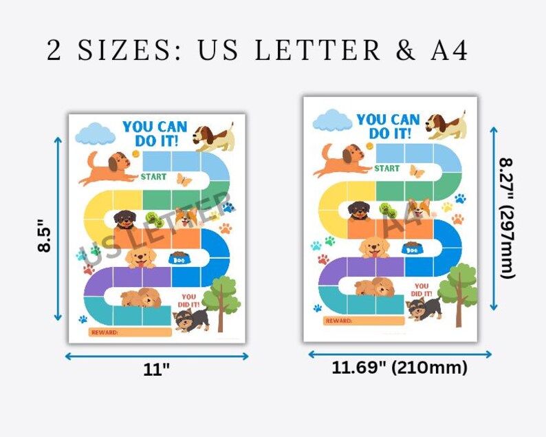 Printable Dog Reward Chart for Kids: Potty Training, Behavior (digital ...