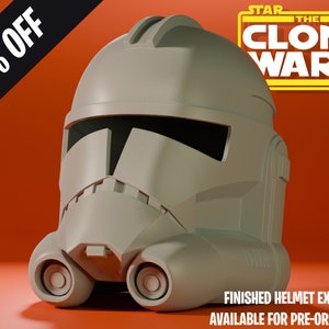 Capacete Clone Trooper Animado Fase 2 Cosplay Impressão 3D - Capacete/Réplica Impresso 3D - Guerras Clônicas - Adereços - Cosplay - Capacete - DIY - Star Wars
