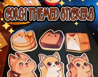 Large Corgi | Pastry Themed Stickers 3x3 inches