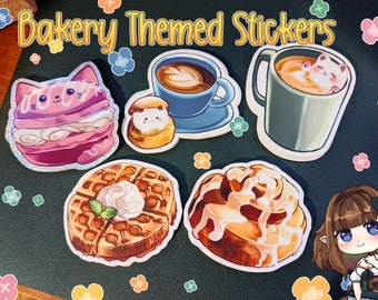 Large Cute Bakery | Pastry | Kitty Stickers 3x3 inches