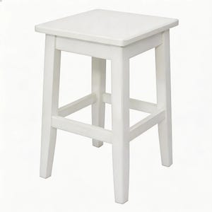 Solid Pine Stool, 48cm Multipurpose Seat with Red Seat