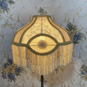 Lampenschirm quadratischer elfenbeinfarbener Lampenschirm Tischlampenschirm viktorianischer Lampenschirm Stehlampenschirm/Samtlampenschirm/vintage Lampenschirm/Pendellampenschirm