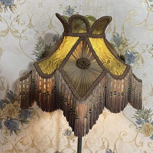 Lampshade lotus gold Lampshade table lampshade victorian lampshade floor lampshade/velvet lampshade/vintage lampshade/pendant lampshade