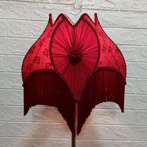 lampshade red lampshade table lampshade victorian lampshade/floor lampshade/velvet lampshade/vintage lampshade/pendant lampshade/shade