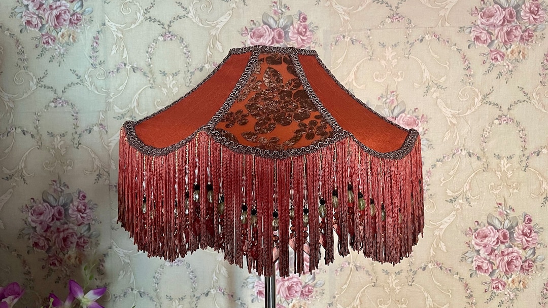 Lampshade/orange Brown Lampshade/table Lampshade/floor Lampshade/velvet Lampshade/pendant Lampshade/vintage Lampshade/designer Lampshade - Etsy