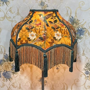 Lampshade gold printed lampshade table lampshade victorian lampshade floor lampshade velvet lampshade vintage lampshade pendant lampshade