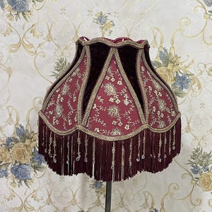 Lampshade burgundy lampshade table lampshade victorian lampshade floor lampshade/velvet lampshade/vintage lampshade/pendant lampshade/shade