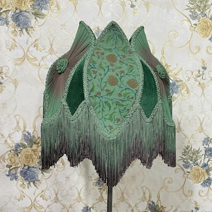 lampshade green lampshade/table lampshade/victorian lampshade/floor lampshade/velvet lampshade/vintage lampshade/pendant lampshade/shade
