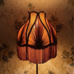 Gold Scallop Lampshade: Handmade Victorian Dome With Fringe - Etsy
