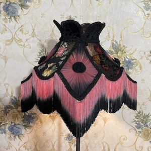 Lampshade black printed lampshade table lampshade victorian lampshade floor lampshade/velvet lampshade/vintage lampshade/pendant lampshade