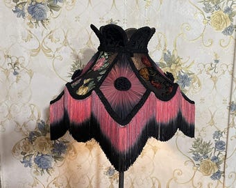 Lampshade black printed lampshade table lampshade victorian lampshade floor lampshade/velvet lampshade/vintage lampshade/pendant lampshade
