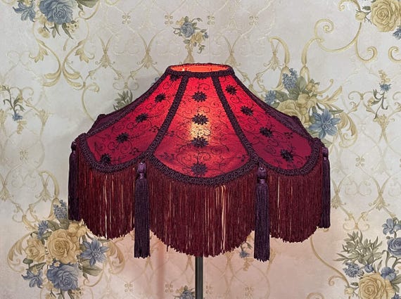 Handmade Purple Lace Lampshade: Victorian Scallop Dome With Rayon