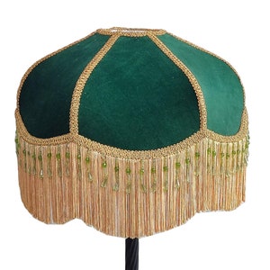 lampshade/green lampshade/victorian lampshade/fabric lampshade/table lampshade/floor lampshade/ceiling lampshade/shade/velvet lampshade