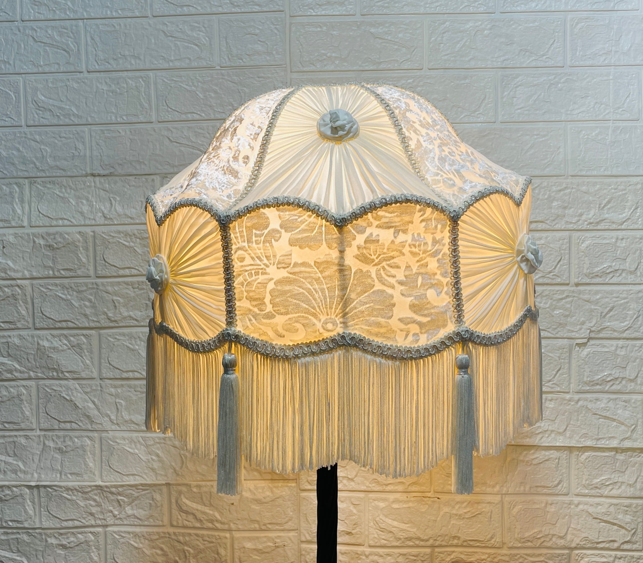 Handmade Victorian Lampshade: White Fabric Lace Shade - Etsy
