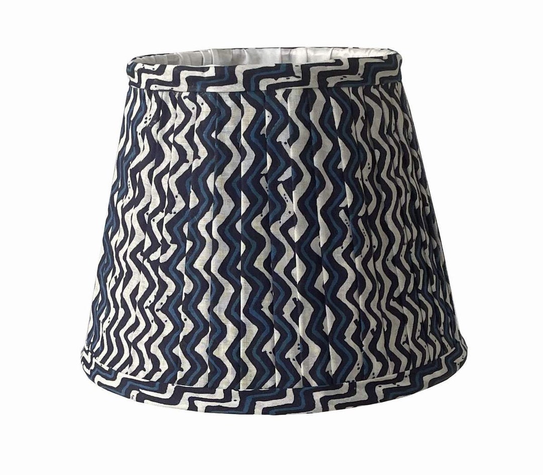 Set of 2 Lampshade/blue Lampshade/table Lampshade/printed Etsy