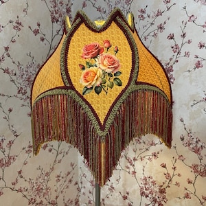 Lampshade gold printed lampshade table lampshade victorian lampshade floor lampshade silk lampshade vintage lampshade pendant lampshade