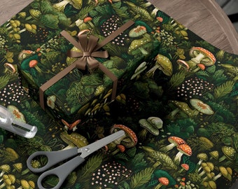 Mushroom Wrapping Paper. Mushroom Gift Wrap. Fungi Wrapping Paper. Christmas Wrapping Paper, Nature Gift Wrap.