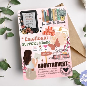 Kindle Insert for Clear Case Kindle Cover Printable Kindle Paperwhite Card Bookish Gift Cute Kindle Accessories Book lover Club Booktrovert