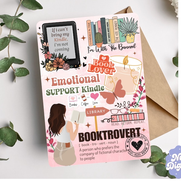 Kindle Insert for Clear Case Kindle Cover Printable Kindle Paperwhite Card Bookish Gift Cute Kindle Accessories Book lover Club Booktrovert