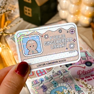 Christmas Kindle Stickers Winter Kobo Decor E-Reader Holographic Sticker Bookish Laptop Vinyl Sticker Kindle Accessories Gift for Book Lover