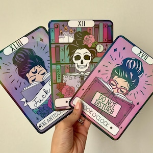 Kindle Insert Kindle Srickers Bookish Tarot Cards E-Reader Holografische Insert Kindle Glitter Cardstock Decor Cadeau voor boekenliefhebber Kobo Skin