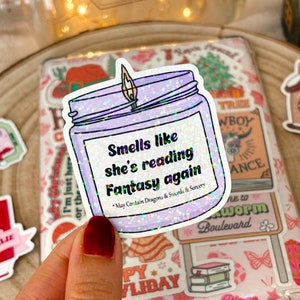 Fantasy Kindle Naklejki Świeca Kobo Decor E-czytnik Naklejki holograficzne Bookish Laptop Naklejki winylowe Akcesoria Kindle Prezent dla miłośnika książek
