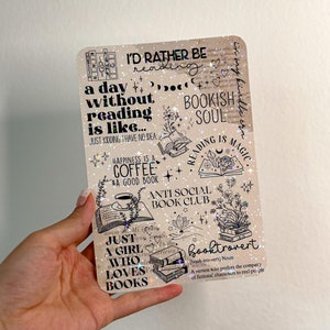 Encarte para Kindle Kindle Srickers Papel Pardo Leitor Eletrônico Encarte Holográfico Kindle Glitter Papel Cartão Decoração Acessórios para Livros Presente para Amantes de Livros