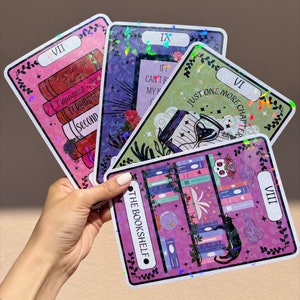 Kindle-Einleger, Kindle Srickers Tarotkarten, E-Reader, holografischer Einleger, Kindle-Glitzer-Karton-Dekor, Buchaccessoires, Geschenk für Buchliebhaber