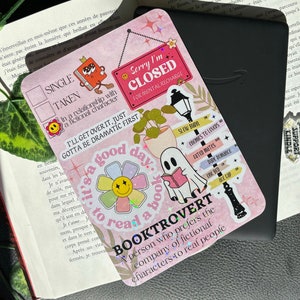 Kindle-Einsatz, Kindle Srickers Booktrovert E-Reader, holografische Haut, rosa Glitzer, Karton, Dekor, Bücherzubehör, Geschenk für Buchliebhaber