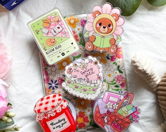 Spring Kindle Grip Bookish Magnetic Phone Grip Teddy Bear Kindle Holder Kindle Accessories Bookish Merch Gift for Book Lover