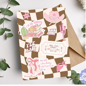 Inserto Kindle Adesivi Bookish Cowboy Romance Stampabile Kindle Skin Cowgirl Scacchiera Regalo Bookish Accessori per E-Reader Decorazioni Kindle