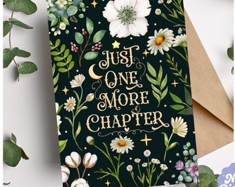 Botanical Kindle Insert Kindle Stickers Printable E-Reader Skin Digital Bookish Accessories One More Chapter Kindle Decor Green EReader Card